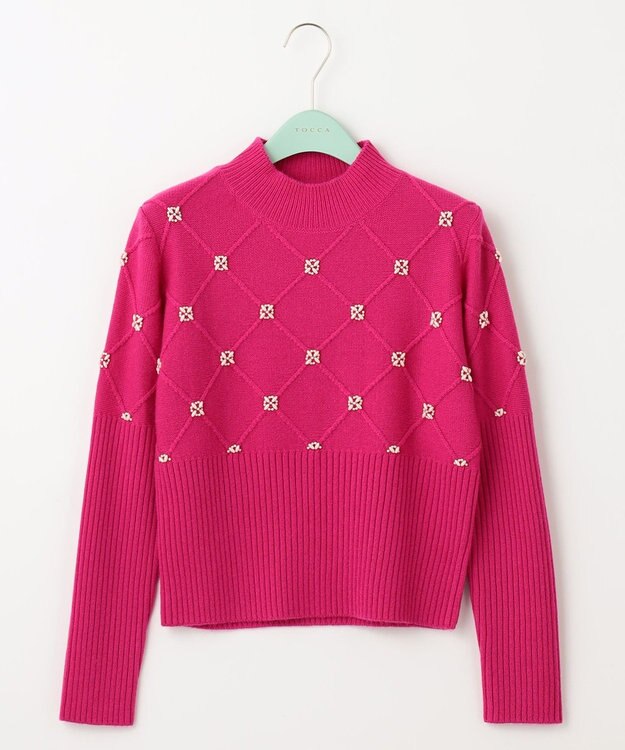 TOCCA 【洗える！】PEARL BOUQUET KNIT プルオーバー フランボワーズ系