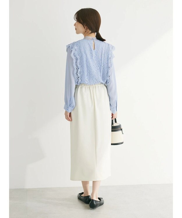 Green Parks 〈選べるきれシル〉Ｉラインロング丈スカート Ivory