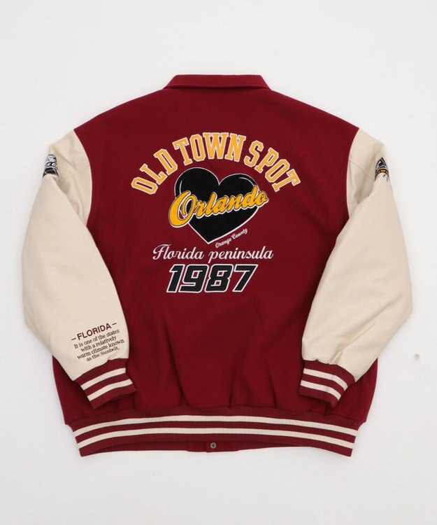 WEGO 【25年秋冬新作/ユニセックス着用ITEM/SMLサイズ展開】メルトンワッペンスタジャン ワイン