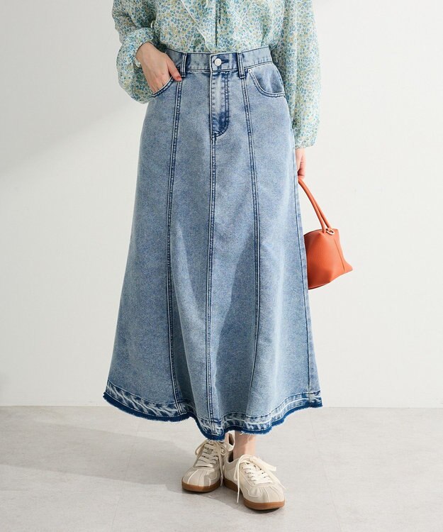 Green Parks イージーデニムマーメイドスカート Light Indigo