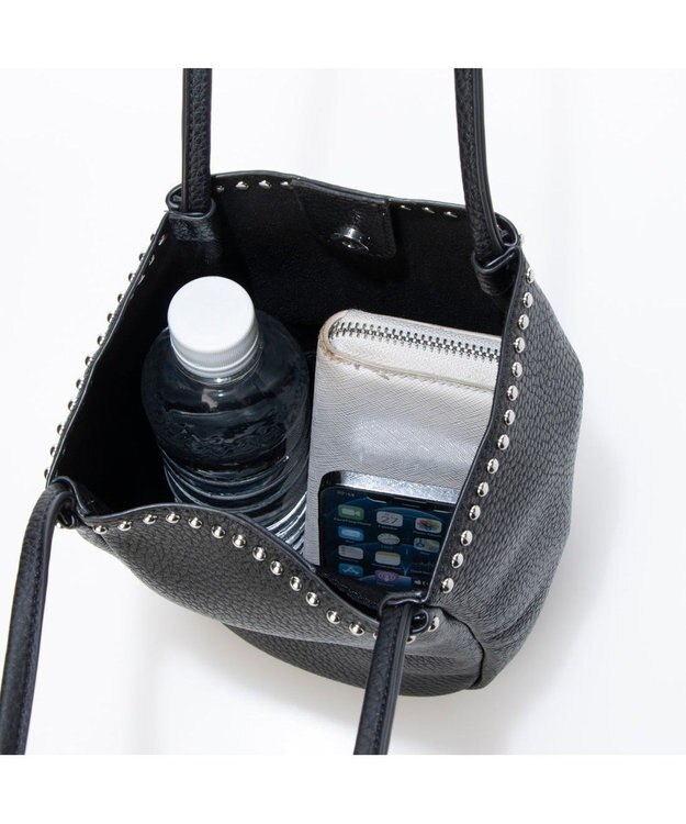 UNBILLION カシュカシュ cachecache / スタッズ付き縦型トートバッグ ブラック