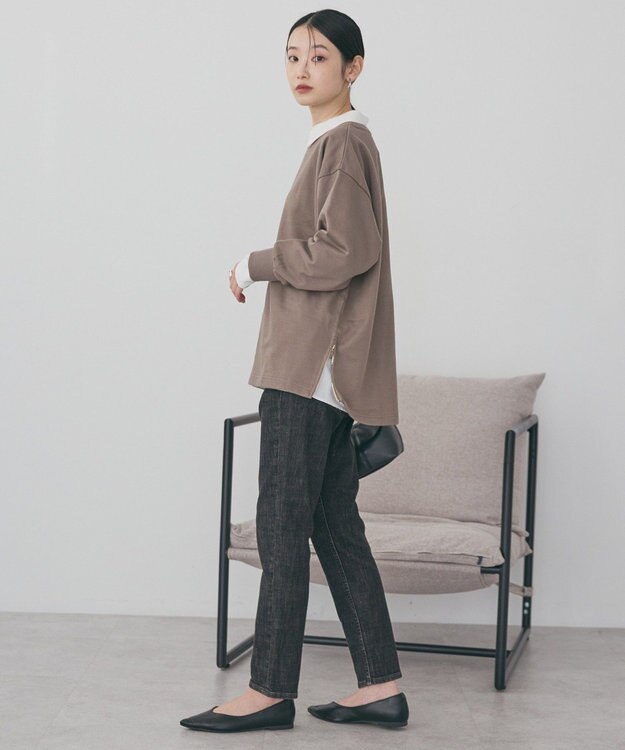 AMERICAN HOLIC サイドZIPスウェットプルオーバー Mocha