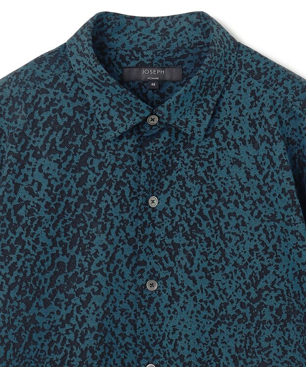 JOSEPH HOMME バークジャガードジャージー   レギュラーカラーシャツ スモーキーグリーン系