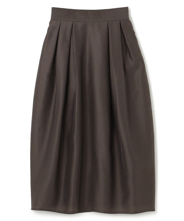 uncrave 【手洗い可】シャイニー シアー コクーンスカート（uncrave STANDARD） チャコールブラウン