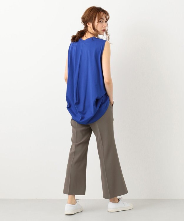 #Newans 【洗える】バックシャンデザインカットソー ブルー系