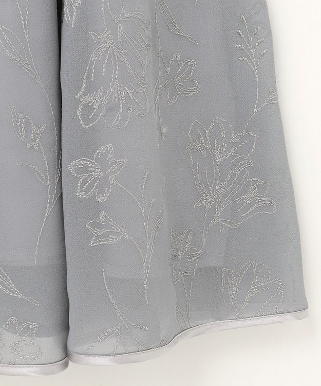 ANY SIS S 【洗える】ラインエンブロイダリー ドレス アイスグレー