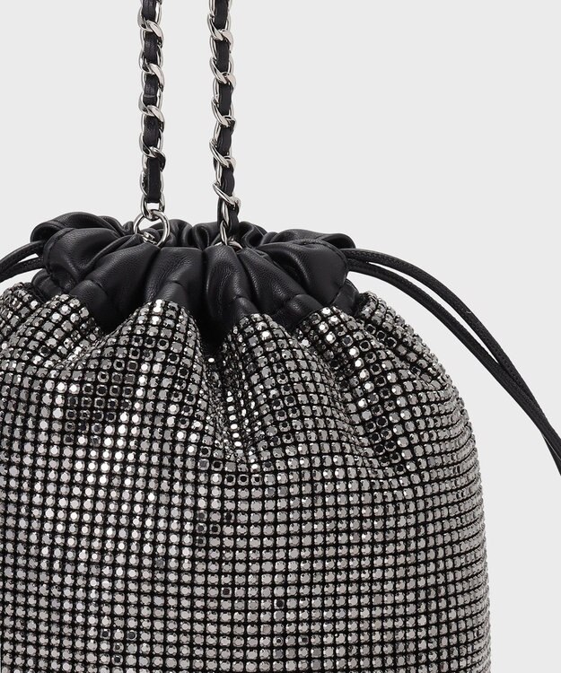 GRACE CONTINENTAL ラインストーンミニバッグ ブラック