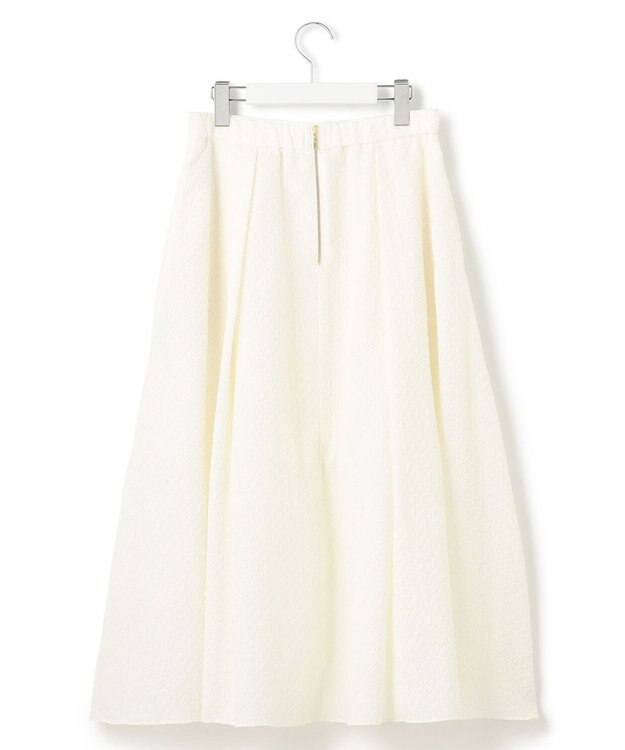 23区 S 【洗える】プレザンスジャカード タックスカート ホワイト系