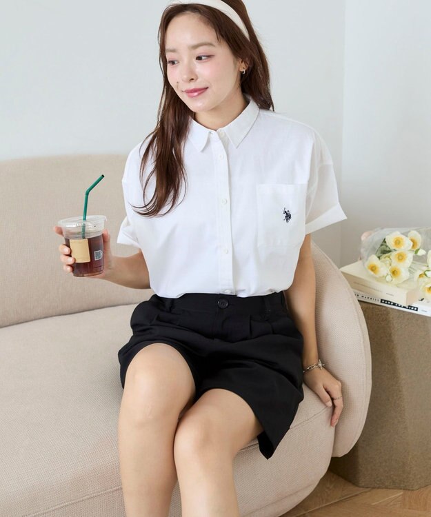 WEGO USPOLOハーフスリーブシャツ ホワイト