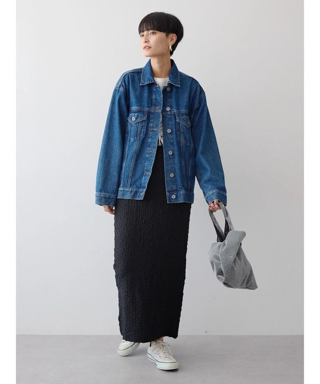 AMERICAN HOLIC フクレジャガードタイトスカート Black