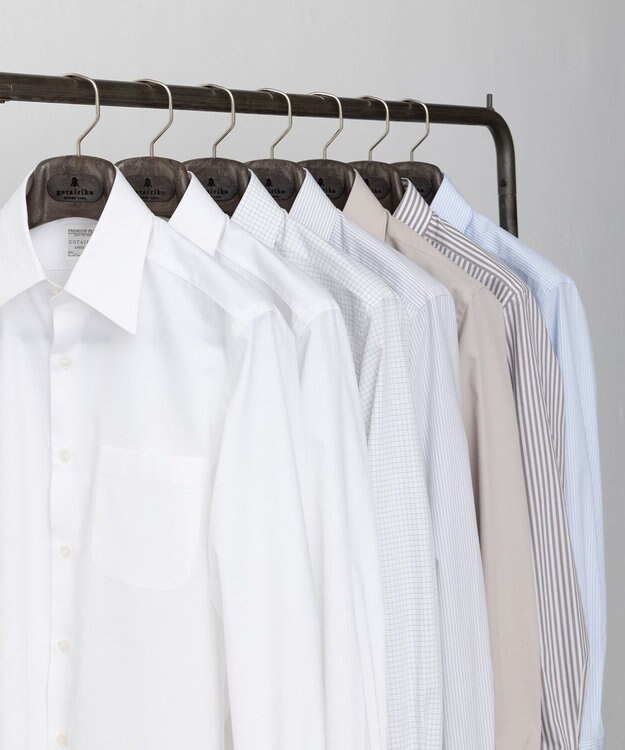 GOTAIRIKU 【形態安定】PREMIUMPLEATS_レギュラーカラー 通年ドレスシャツ_ホワイト(25年春夏モデル) ホワイト系