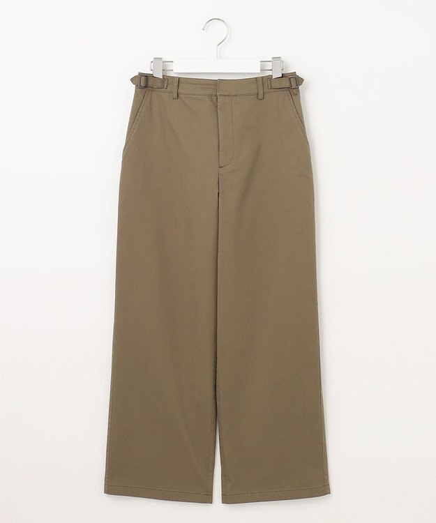 J.PRESS LADIES 【洗える】Vanyストレッチツイル セミワイド パンツ カーキ系