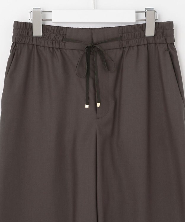 自由区 【抗菌/サスティナブル/セット着用可】EASY SET UP ワイドストレート パンツ ダークブラウン系