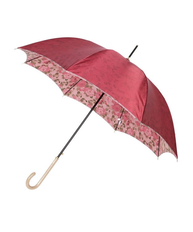 MOONBAT mila schon (ミラショーン) 長傘 内側花プリント ワイン