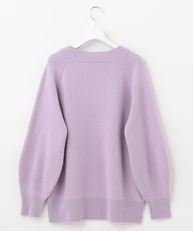 自由区 L 【洗える】ウールカシミヤブレンド ボートネックプルオーバー ローズ系