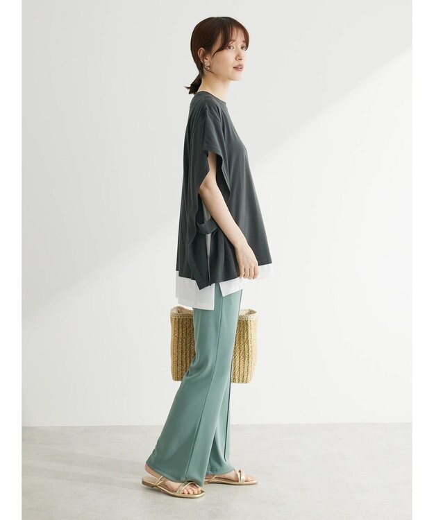 Green Parks ポンチョ風レイヤードチュニック Gray