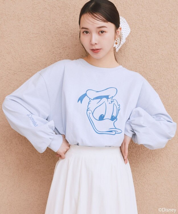 earth music&ecology 【予約】【綿100％】Disney/アソートプリントロンTEE ライトブルー