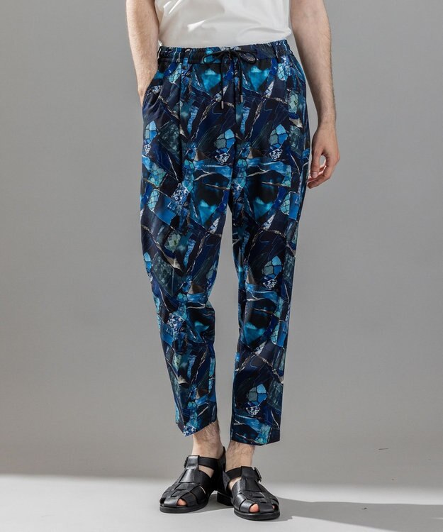 JOSEPH HOMME 【新柄】テクノボイルストレッチ ドロスト付きワイドテーパードパンツ / TEDDY CONVERTIBLE ブルー系5