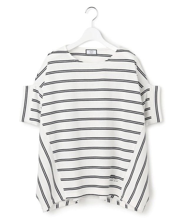 J.PRESS YORK STREET 【WOMEN】バンザイスリーブ ボーダーTシャツ ホワイト系1