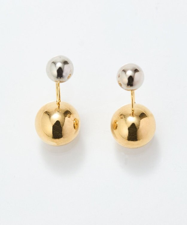 Phoebe バックモチーフイヤリング　コンビメタル シルバー