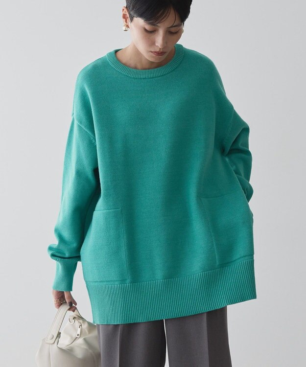 AMERICAN HOLIC サイドポケットロングニットプルオーバー Green