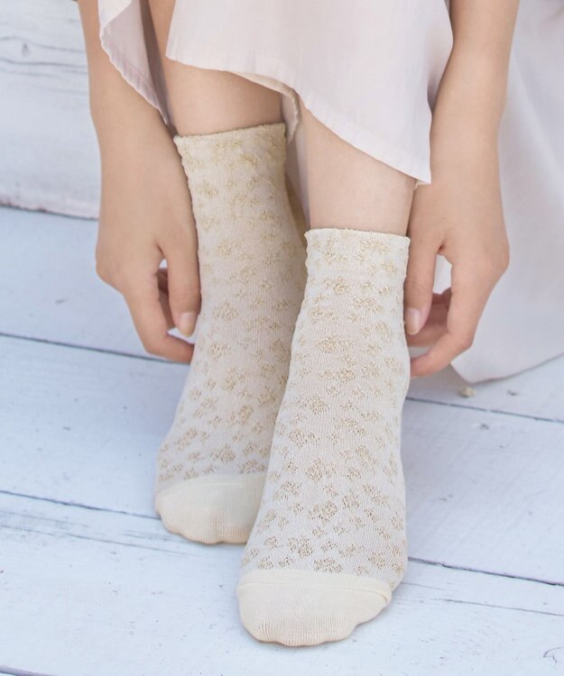 Tiaclasse 【安田美沙子さん着用】モノトーンジャガードソックス オフホワイト