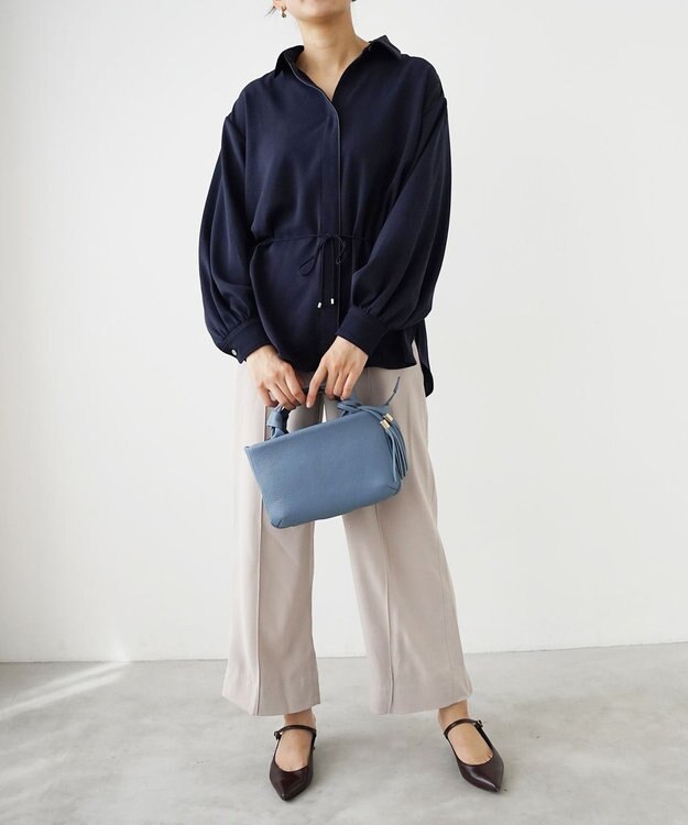 Atelier nuu 日本製 タッセルレザー loop ミニボストン ブルー