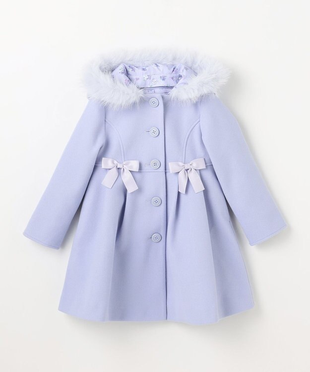 ANY KIDS 【フード取り外し可能】ウールライクコート サックスブルー