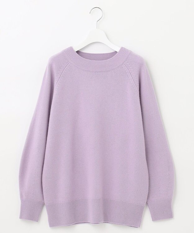 自由区 L 【洗える】ウールカシミヤブレンド ボートネックプルオーバー ローズ系