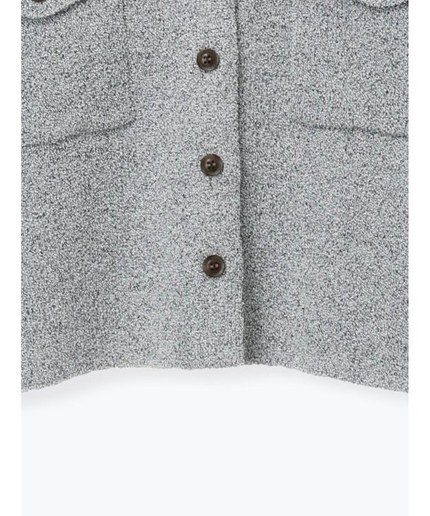 Te chichi メランジ衿ニットジャケット グレー