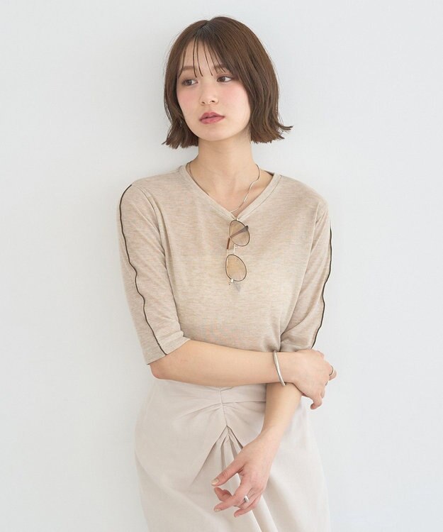 earth music&ecology ハイショクメロートップス Beige