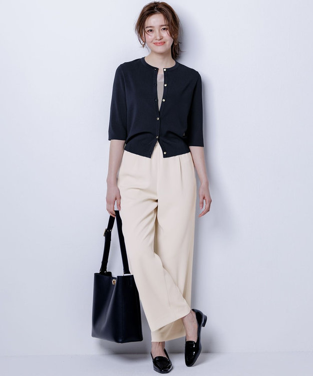 ANY SIS S 【接触冷感・UVカット・洗える】ハーフスリーブ カーディガン ネイビー