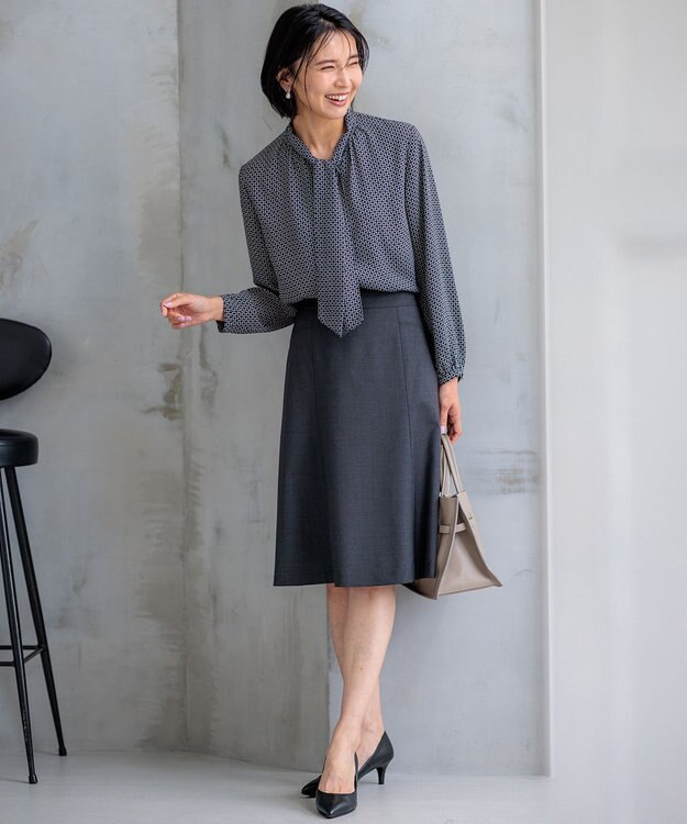 23区 【セットアップ対応/新色追加】ラフィーネウール フレアスカート グレー系