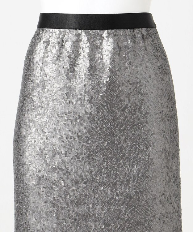 23区 【エステータ】シークインジャージー スカート シルバー系