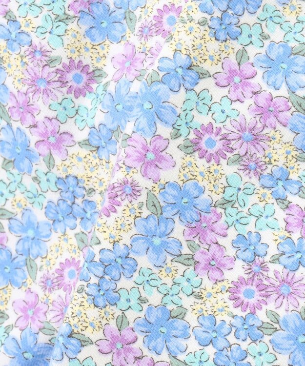 ANY KIDS フラワ ープリント レギンス サックスブルー×小花