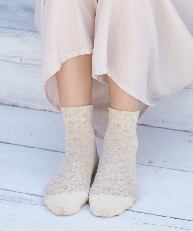 Tiaclasse 【安田美沙子さん着用】モノトーンジャガードソックス オフホワイト