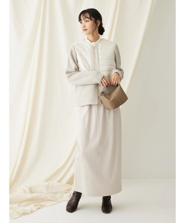 CRAFT STANDARD BOUTIQUE 中綿×ニット切替ジャケット Ivory