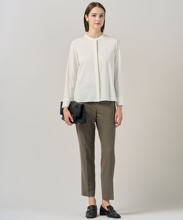 ICB L 【UVカット・洗える】ウール2WAYストレッチ スティックパンツ モカ