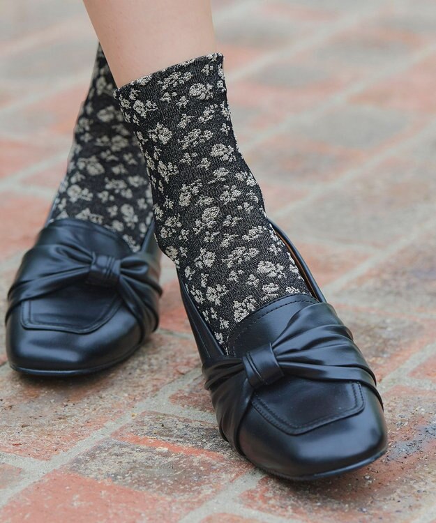 Tiaclasse 【安田美沙子さん着用】モノトーンジャガードソックス ブラック