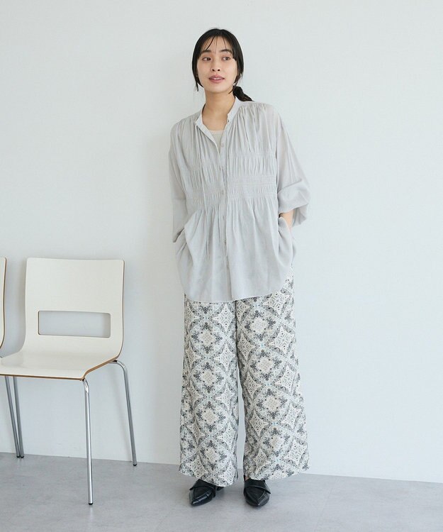 CRAFT STANDARD BOUTIQUE プリントイージーパンツ Light Beige