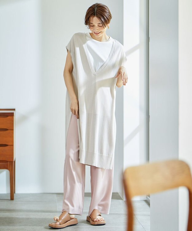 UNFILO 【撥水/ＵＶケア】ニットチュニック ベージュ系