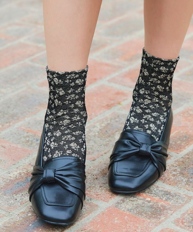 Tiaclasse 【安田美沙子さん着用】モノトーンジャガードソックス ブラック