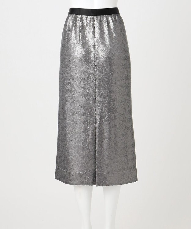 23区 【エステータ】シークインジャージー スカート シルバー系