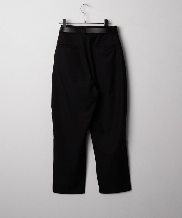 WEGO ベルト付きテーパードスラックス ブラック