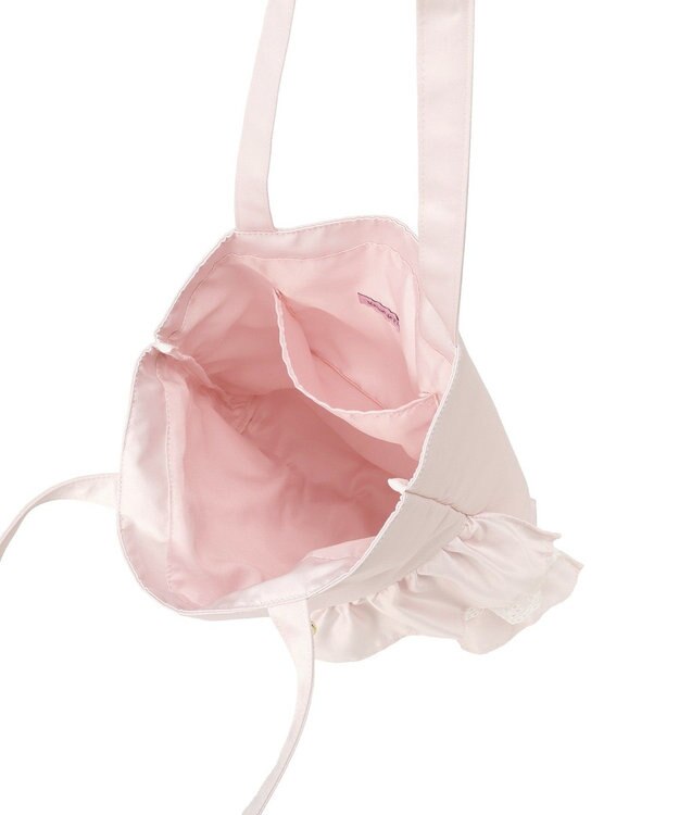 Maison de FLEUR サテンフロントフリルスクエアトートバッグ Pink