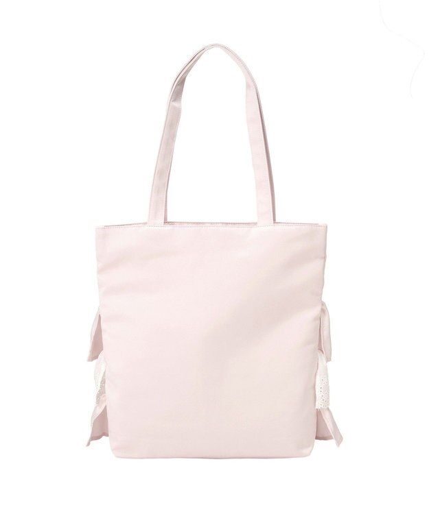 Maison de FLEUR サテンフロントフリルスクエアトートバッグ Pink