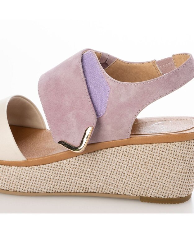 ing <ing>ワンポイントウエッジソールサンダル パープルコンビ