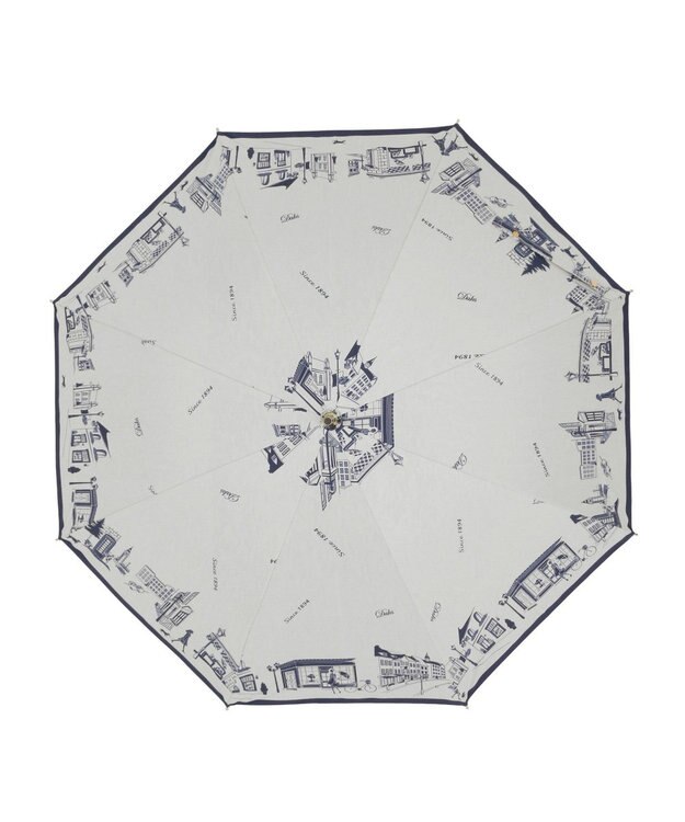 MOONBAT DAKS(ダックス) 晴雨兼用日傘 長傘 街並み フワクール生地使用 ホワイト