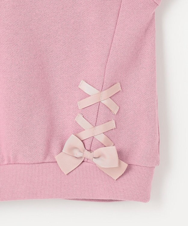 ANY KIDS 裾レースアップトレーナー ピンク