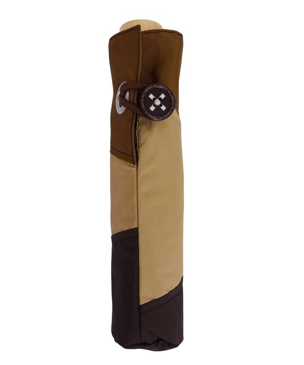 +RING 【限定/日本製】レディース向け パッチワーク プラスリング 折傘50cm BRN SR322 ブラウン